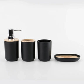 Conjunto para Banheiro Essence – 4 Peças em Bambu e Plástico