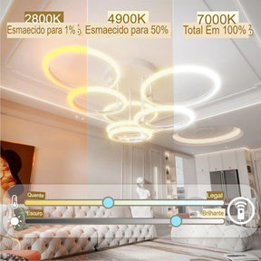 Luminária De Teto Led Controle Inteligente OUQI - Oftaluz