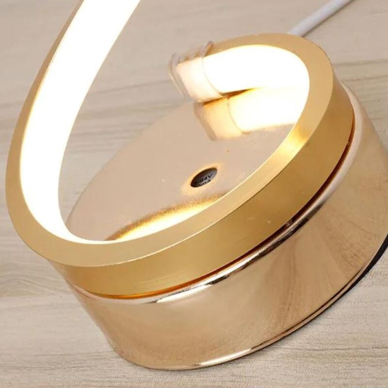 Luminária De Mesa Led - Gaia Espiral Dourada