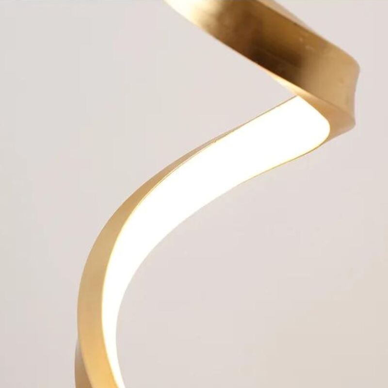 Luminária De Mesa Led - Gaia Espiral Dourada