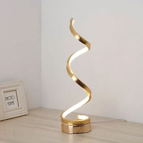 Luminária De Mesa Led - Gaia Espiral Dourada