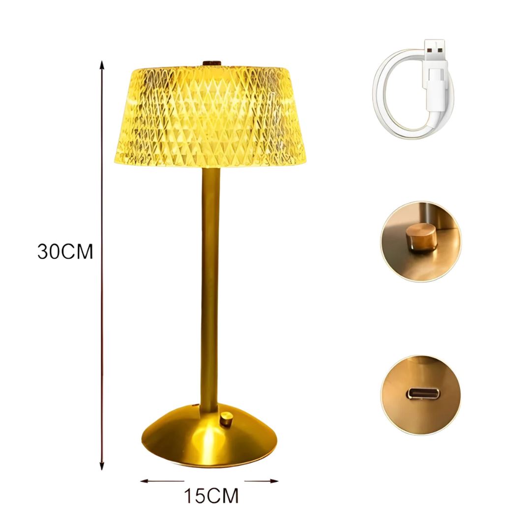Abajur de Mesa Touch Cristal LED